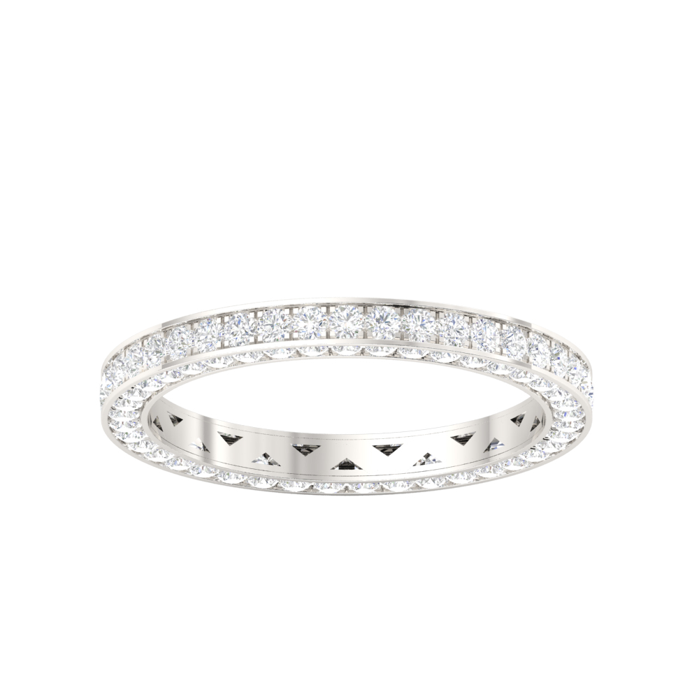 Gold and Diamond Eternity Band in Micro Pave Setting
