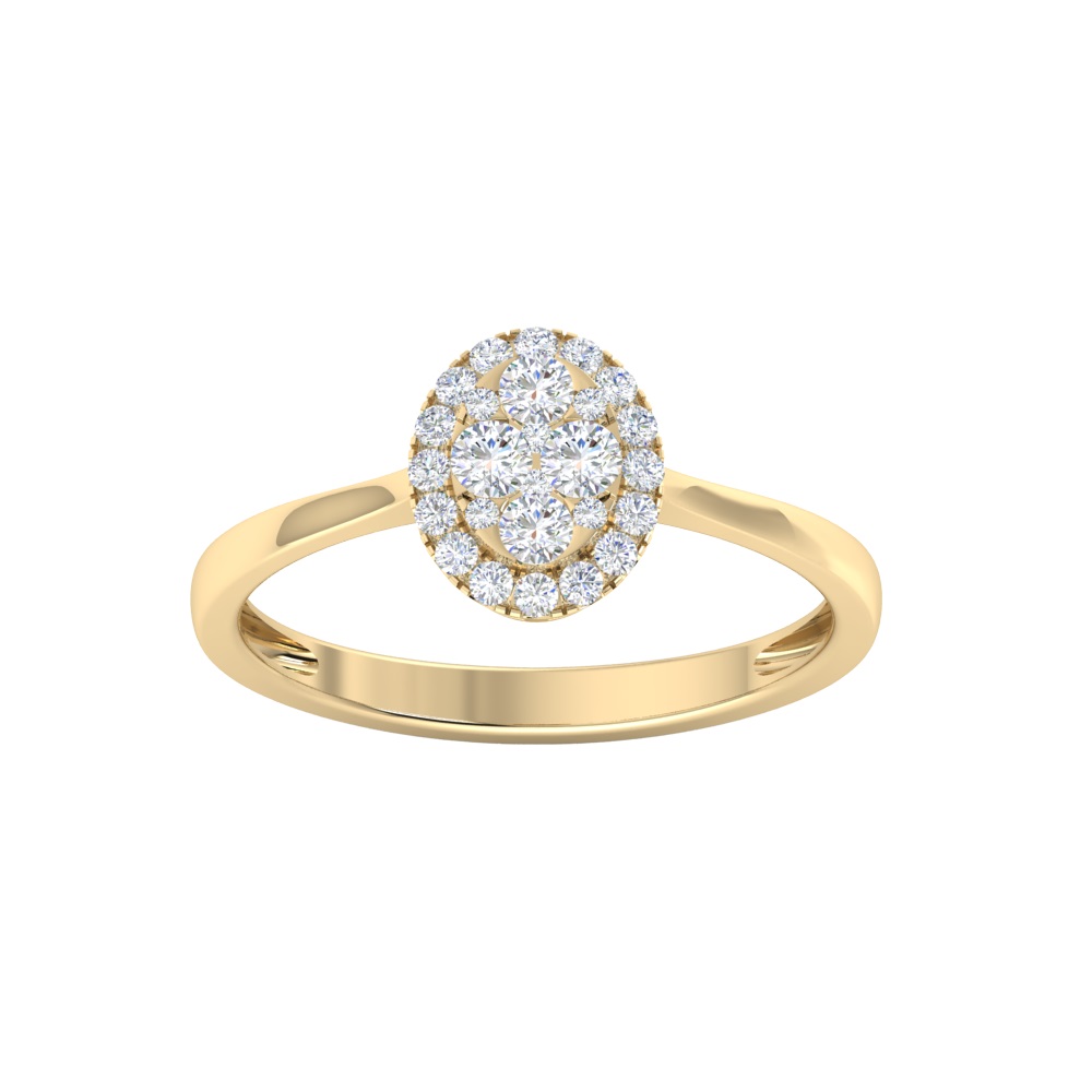 Halo Diamond Oval Evergreen Engagement Ring