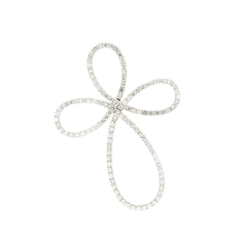 Contemporary Cross White Diamond Pendant