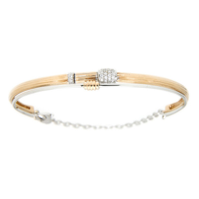 Exclusive Diamond and Gold Textured Bracelet