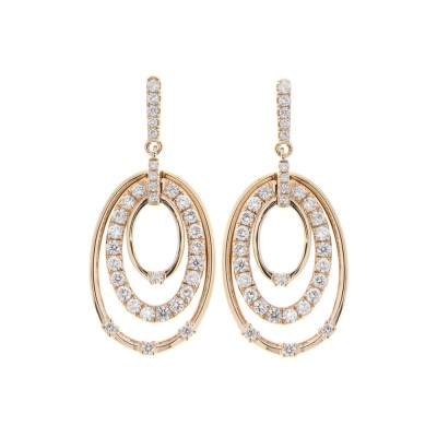 Aphrodite Diamond and Gold Oval Hoops
