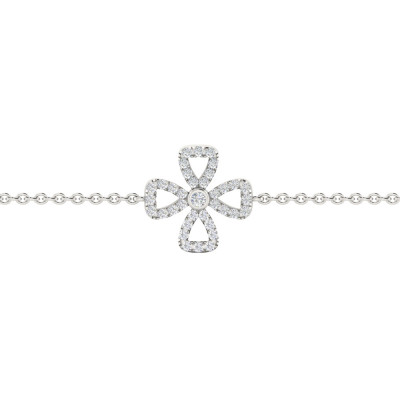 Four Leaf Diamond Clover Bracelet